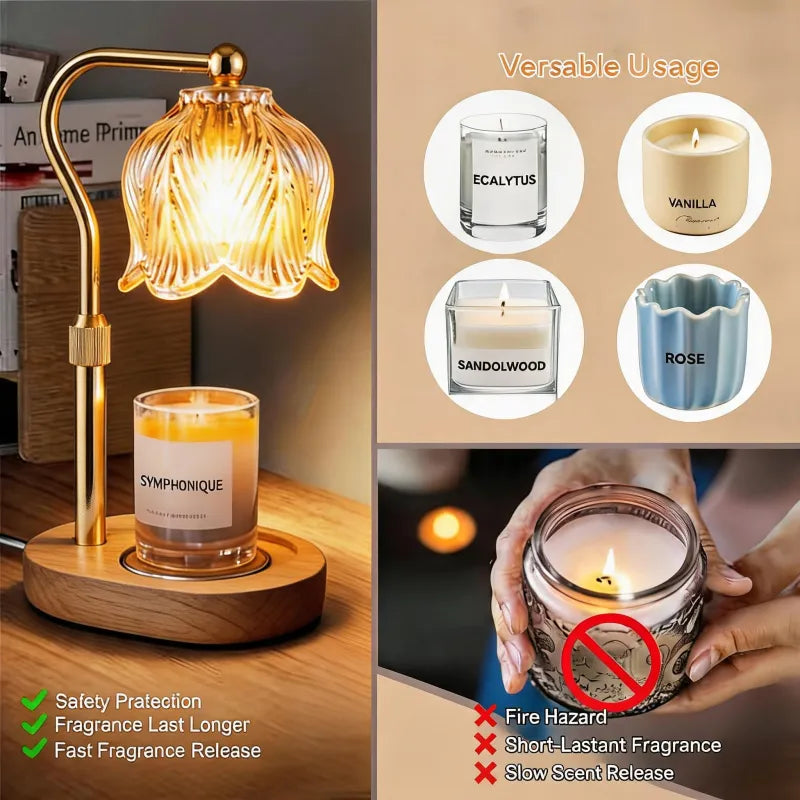 Hyggo Kerzenwärmer Lampe in Schwarz und Gold