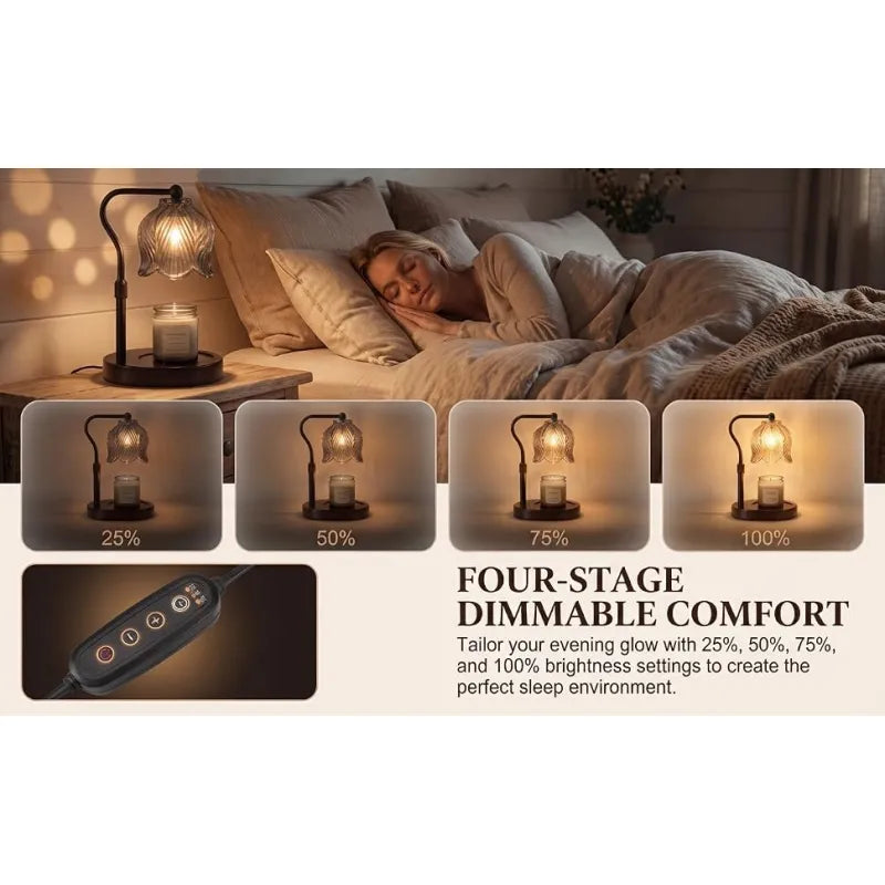 Kerzenwärmer Lampe mit Timer und Dimmer im Wohnzimmer